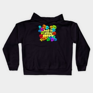 Jean Paul Sartre 'Hell Is Other People/Skulls' Design Kids Hoodie